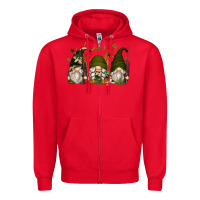 Red hunter gnomes Zipper Hoodie - Zillion Design Studio