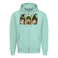 Seafoam hunter gnomes Zipper Hoodie - Zillion Design Studio