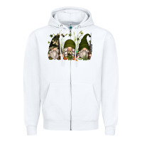 White hunter gnomes Zipper Hoodie - Zillion Design Studio