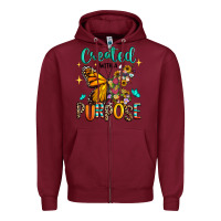 Burgundy created with a purpose Zipper Hoodie - RanaPortraitStore