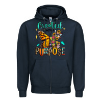 Navy created with a purpose Zipper Hoodie - RanaPortraitStore