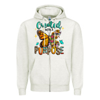 Oatmeal Heather created with a purpose Zipper Hoodie - RanaPortraitStore