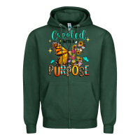 Sports Green created with a purpose Zipper Hoodie - RanaPortraitStore
