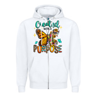 White created with a purpose Zipper Hoodie - RanaPortraitStore