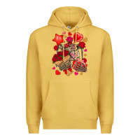 Antique Gold valentines day skeleton Premium Hoodie - NancyCooperArtShop
