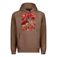 Chestnut valentines day skeleton Premium Hoodie - NancyCooperArtShop