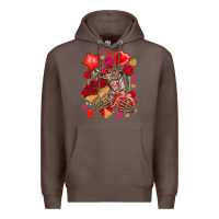 Coffee valentines day skeleton Premium Hoodie - NancyCooperArtShop