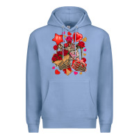 Colony Blue valentines day skeleton Premium Hoodie - NancyCooperArtShop