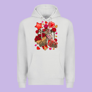 Valentines Day Skeleton Premium Hoodie Designed By Nancycooperartshop