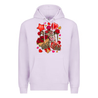 Lilac valentines day skeleton Premium Hoodie - NancyCooperArtShop