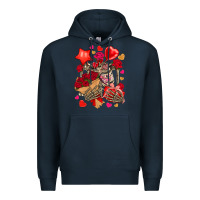 Navy valentines day skeleton Premium Hoodie - NancyCooperArtShop