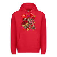 Red valentines day skeleton Premium Hoodie - NancyCooperArtShop