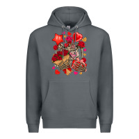 Rock valentines day skeleton Premium Hoodie - NancyCooperArtShop