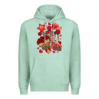 Seafoam valentines day skeleton Premium Hoodie - NancyCooperArtShop
