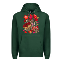 Sports Green valentines day skeleton Premium Hoodie - NancyCooperArtShop
