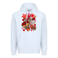 White valentines day skeleton Premium Hoodie - NancyCooperArtShop