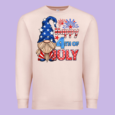 Happy 4th Of July Gnome Premium Sweatshirt Designed By Hra Design Shop