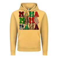 Vintage Mustard mama mama mama with christmas lights and christmas tree cakes Vintage Hoodie - AdoDesignShop