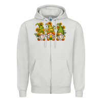Dove Grey sunflower gnomes Zipper Hoodie - Zillion Design Studio