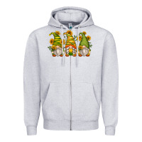 Heather Grey sunflower gnomes Zipper Hoodie - Zillion Design Studio