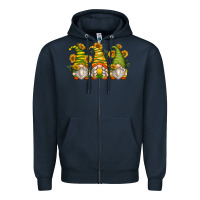 Navy sunflower gnomes Zipper Hoodie - Zillion Design Studio