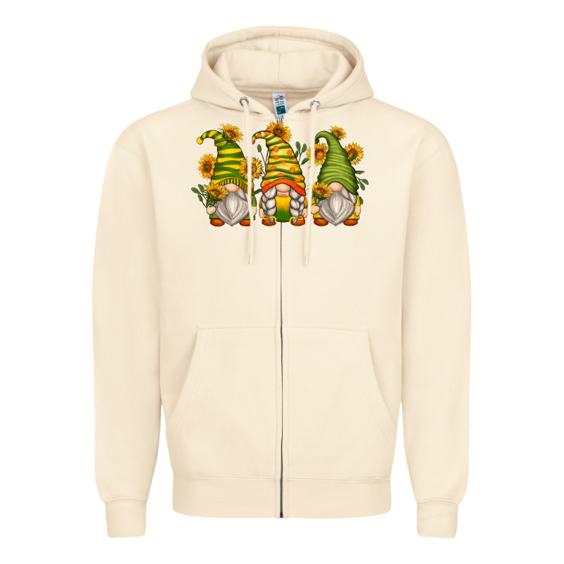 Sunflower Gnomes Zipper Hoodie by Zillion Design Studio | Teevron