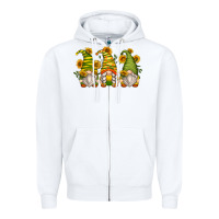 White sunflower gnomes Zipper Hoodie - Zillion Design Studio