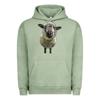 Pigment Oil Green hampshire sheep head Urban Hoodie - LillyAllenDesigns