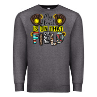 Charcoal Heather my heart is on that field Premium Sweatshirt - CowhideDigitalArt
