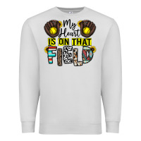 Dove Grey my heart is on that field Premium Sweatshirt - CowhideDigitalArt