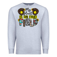Heather Grey my heart is on that field Premium Sweatshirt - CowhideDigitalArt