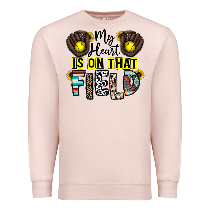My Heart Is On That Field Premium Sweatshirt by CowhideDigitalArt | Teevron