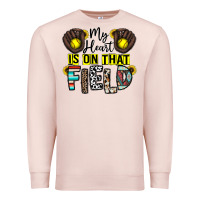 Pale Pink my heart is on that field Premium Sweatshirt - CowhideDigitalArt