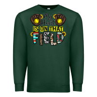 Sports Green my heart is on that field Premium Sweatshirt - CowhideDigitalArt