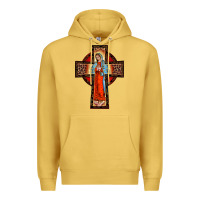 Antique Gold lady of guadalupe leopard cross Premium Hoodie - BarkalooDesign