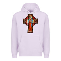 Lilac lady of guadalupe leopard cross Premium Hoodie - BarkalooDesign
