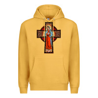 Mustard lady of guadalupe leopard cross Premium Hoodie - BarkalooDesign