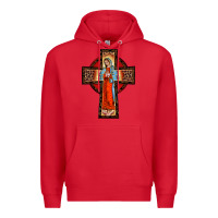 Red lady of guadalupe leopard cross Premium Hoodie - BarkalooDesign