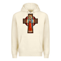 Sandshell lady of guadalupe leopard cross Premium Hoodie - BarkalooDesign