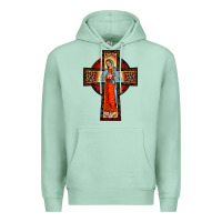 Seafoam lady of guadalupe leopard cross Premium Hoodie - BarkalooDesign