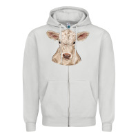Dove Grey charolais calf Zipper Hoodie - RanaPortraitStore