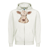 Oatmeal Heather charolais calf Zipper Hoodie - RanaPortraitStore