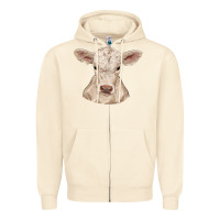 Sandshell charolais calf Zipper Hoodie - RanaPortraitStore