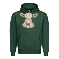 Sports Green charolais calf Zipper Hoodie - RanaPortraitStore
