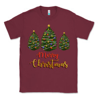 Burgundy merry christmas trees Classic Tee - RanaPortraitStore