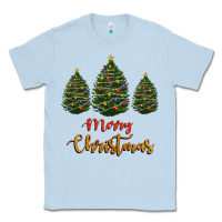 Dusty Blue merry christmas trees Classic Tee - RanaPortraitStore