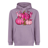 Lavender Breast Cancer We Wear Pink with Pumpkin and Ribbon Heavyweight Hoodie - texasbilliewilder