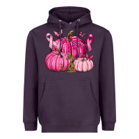 Plum Breast Cancer We Wear Pink with Pumpkin and Ribbon Heavyweight Hoodie - texasbilliewilder