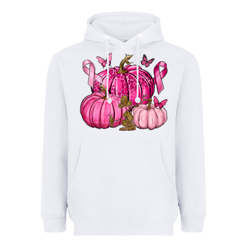 Breast Cancer We Wear Pink With Pumpkin And Ribbon Heavyweight Hoodie by texasbilliewilder | Teevron