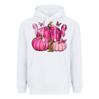 White Breast Cancer We Wear Pink with Pumpkin and Ribbon Heavyweight Hoodie - texasbilliewilder